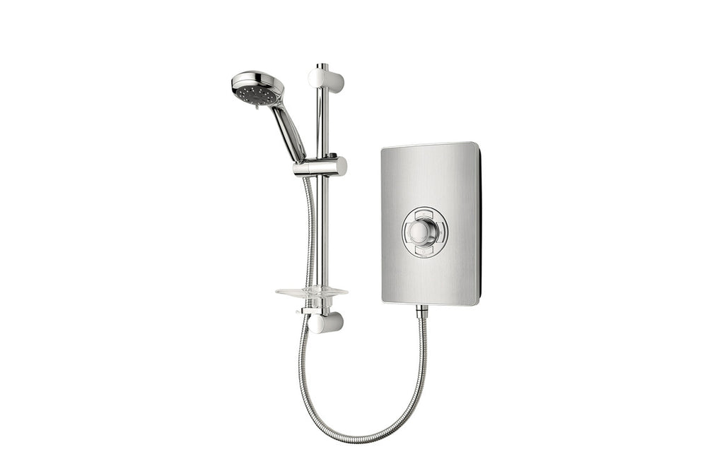 Triton Aspirante 8.5kw Electric Shower - Brushed Steel, White Gloss, Black Gloss