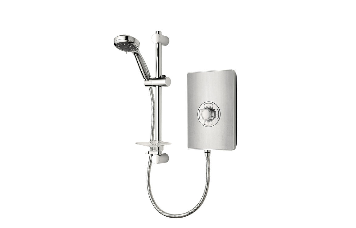 Triton Aspirante 8.5kw Electric Shower - Brushed Steel, White Gloss, Black Gloss