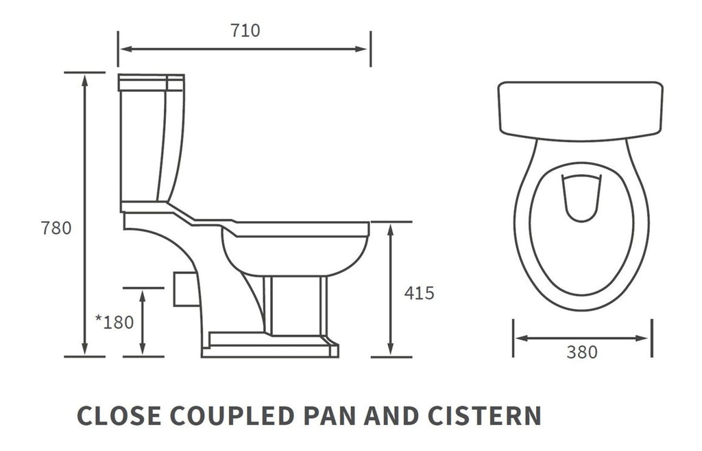 Royal Close Coupled or Back to wall WC & Soft Close Seat