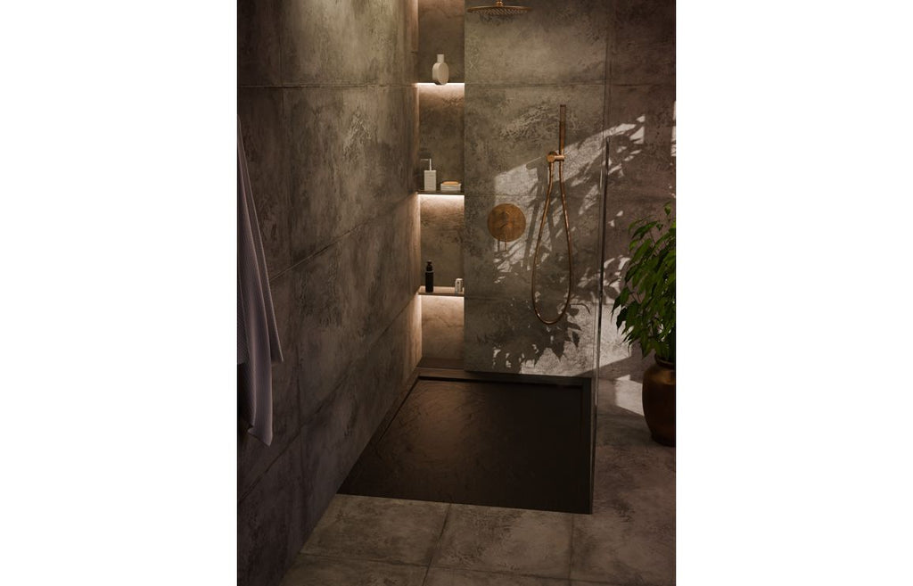 Slate Effect 30mm Rectangular Tray & Waste - White, Latte, Black, Grey