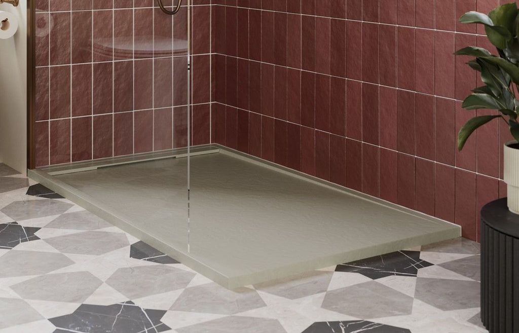 Slate Effect 30mm Rectangular Tray & Waste - White, Latte, Black, Grey