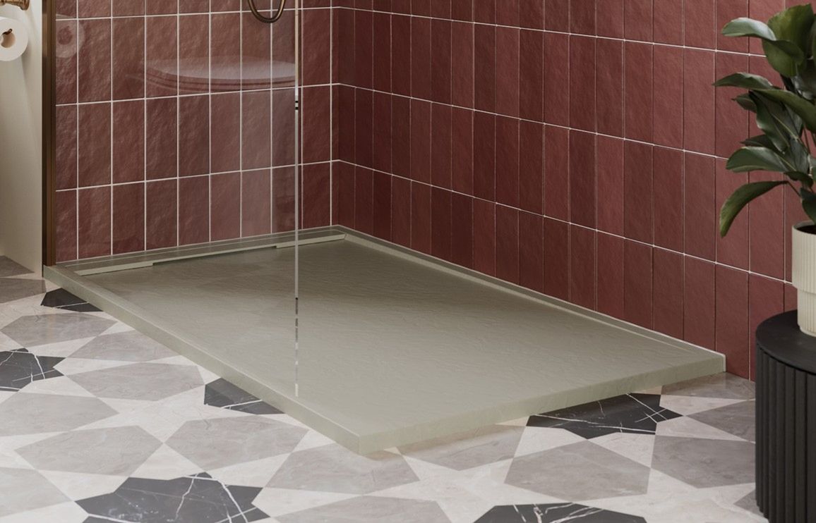 Slate Effect 30mm Rectangular Tray & Waste - White, Latte, Black, Grey