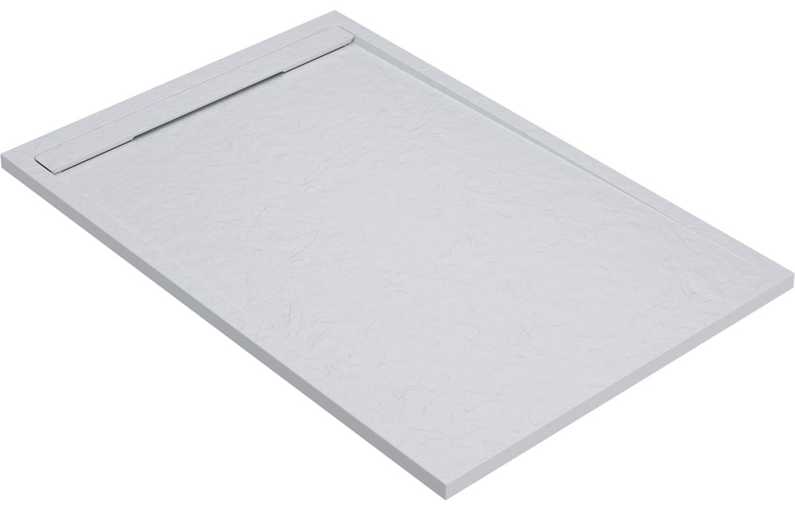 Slate Effect 30mm Rectangular Tray & Waste - White, Latte, Black, Grey