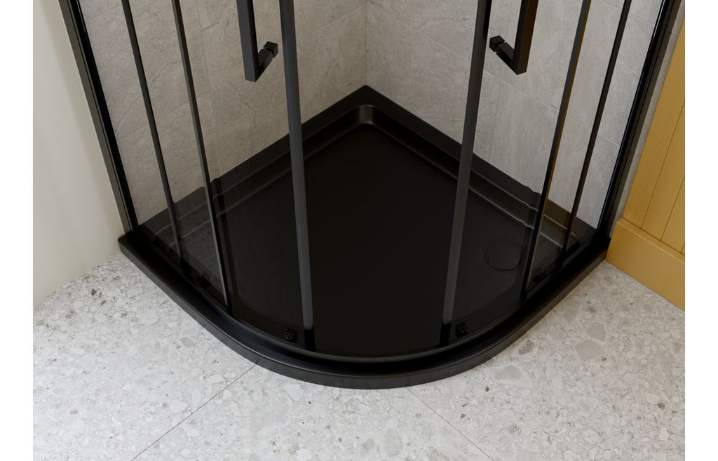 Quadrant 40mm Tray & Waste - Matt Black