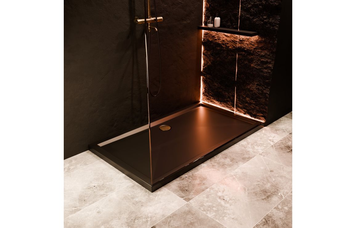 Rectangular 40mm Tray & Waste - Matt Black