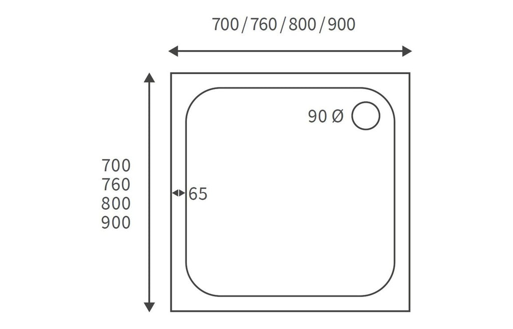 Square 45mm Tray & Waste - White