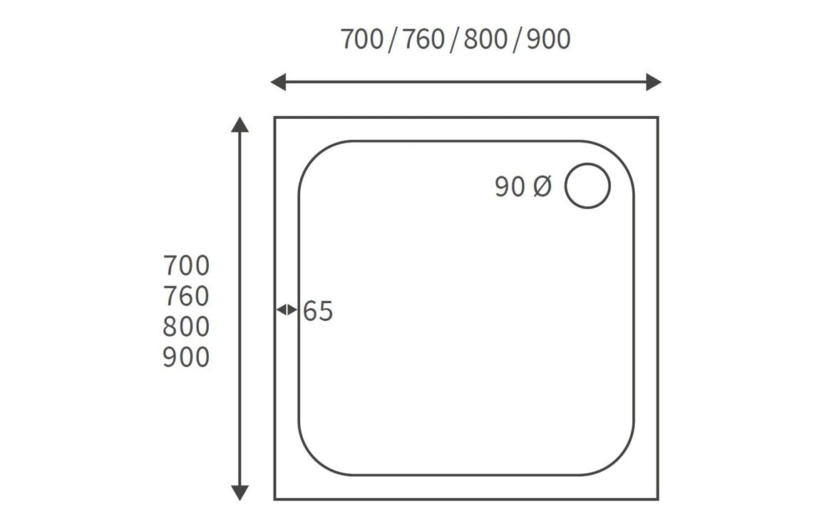 Square 45mm Tray & Waste - White