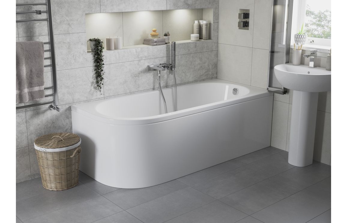 Petra J Shape Single Ended 1500/ 1700 X 725 mm 0TH Bath & Legs - Left/ Right Hand