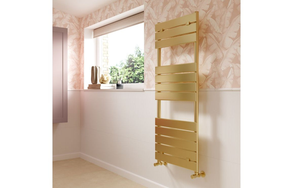 Rivaz Square Ladder Radiator - Brushed Brass, Chrome, Black