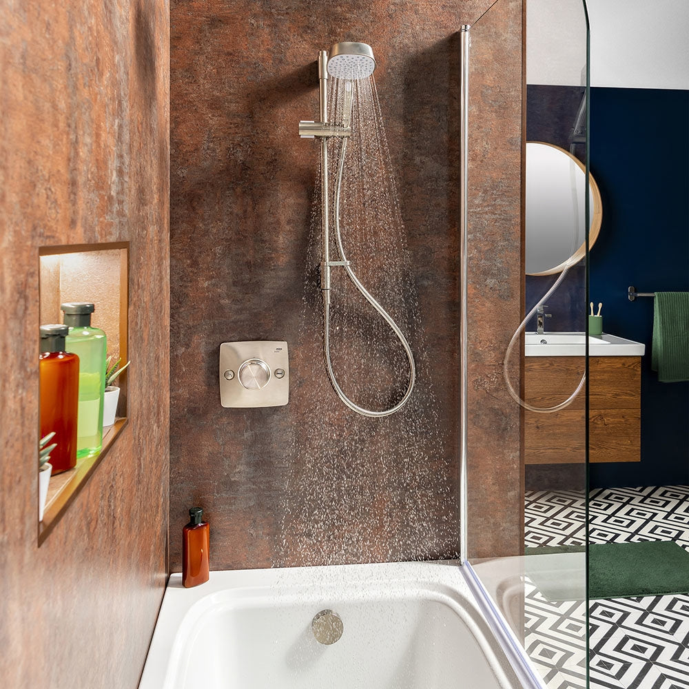 Mira Evoco Triple Outlet Shower  with Hydroglo - Brushed Nickel