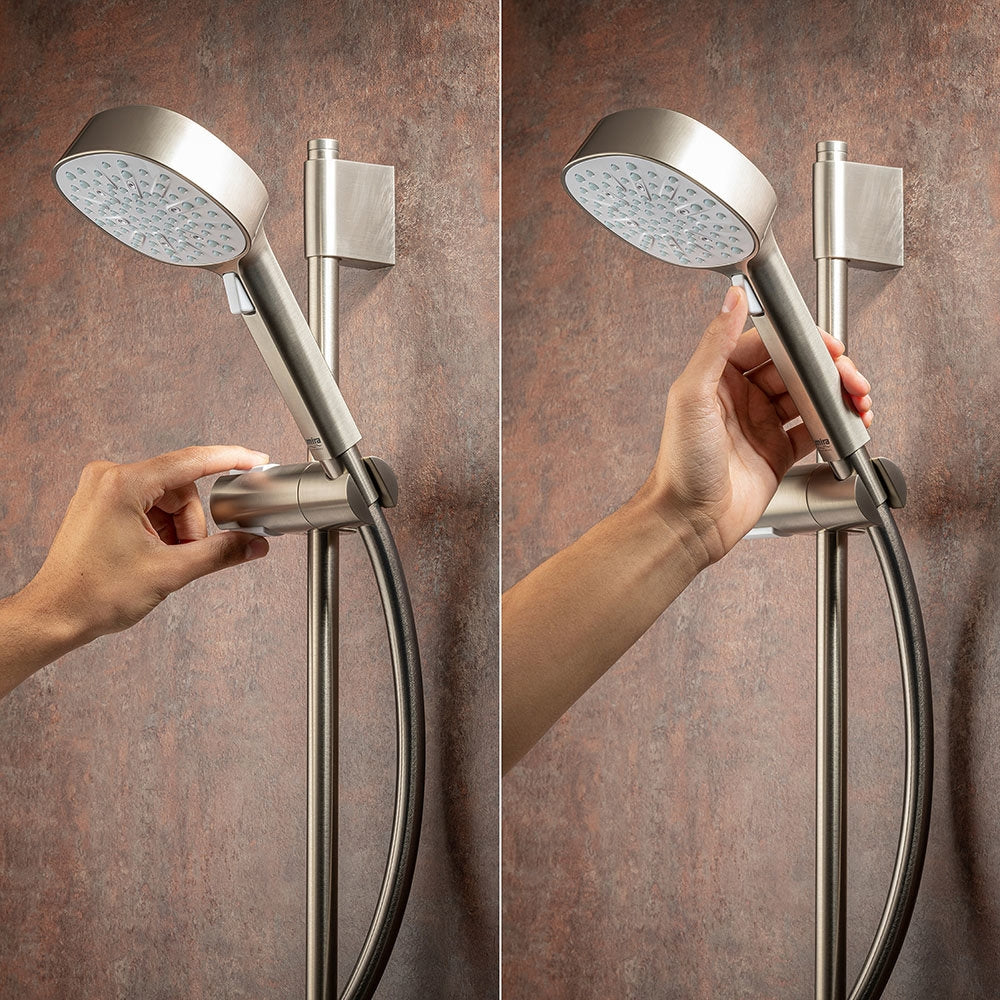 Mira Evoco Triple Outlet Shower  with Hydroglo - Brushed Nickel