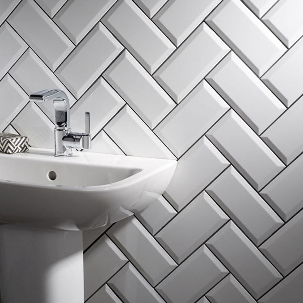 Metro Gloss 300x100 - White, Grey, Bone