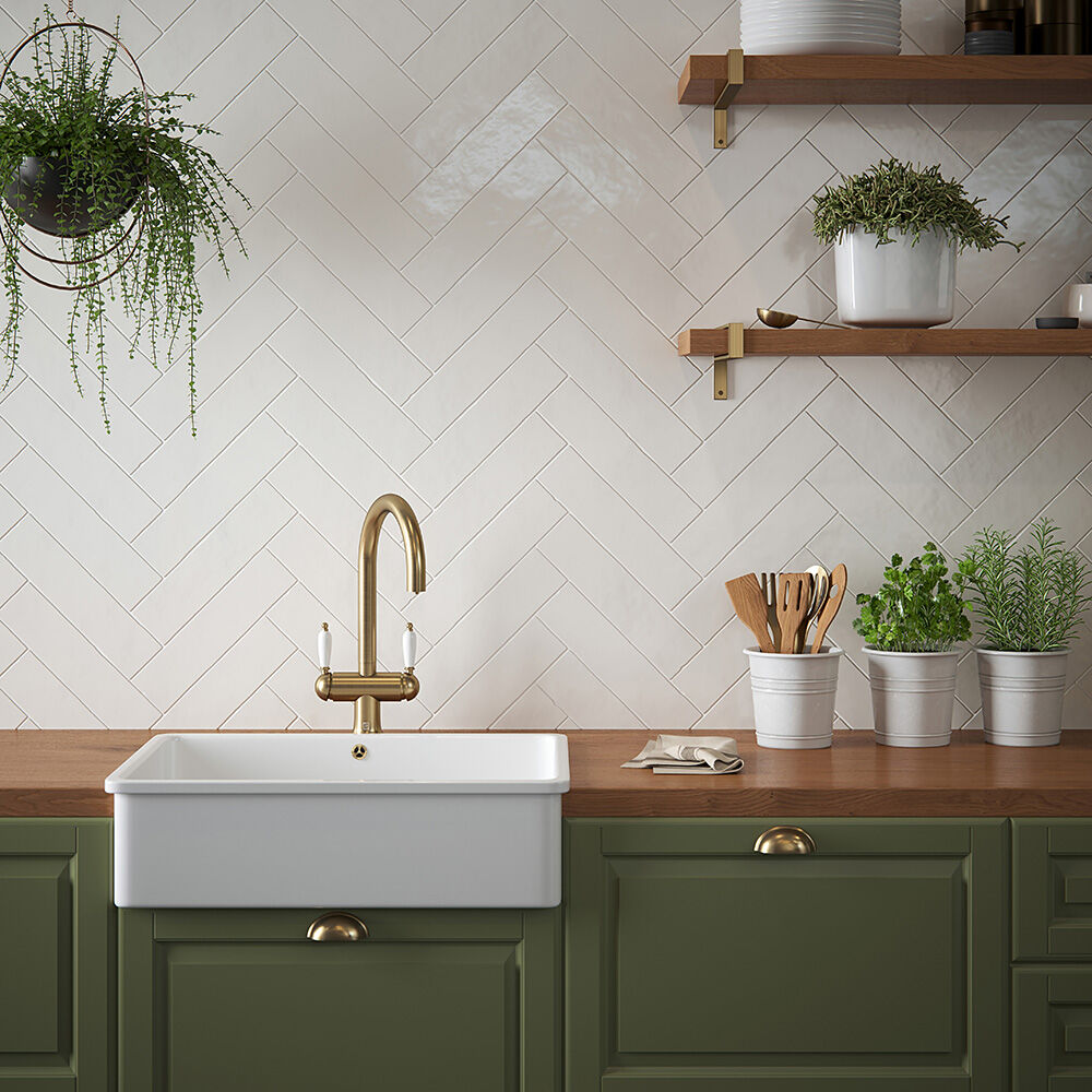 Hasta Gloss 300x75 Ceramic Wall - Cream, Grey, Duck Egg