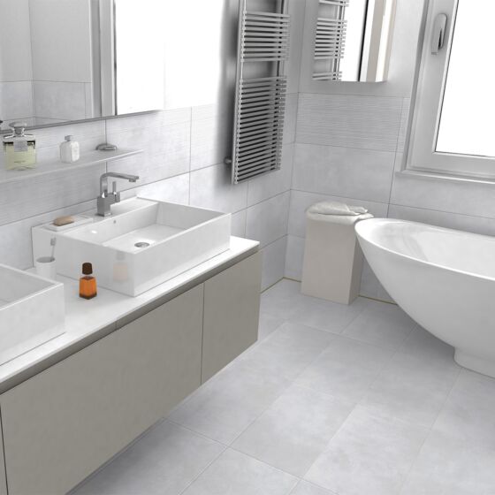 Attic Matt 600x300 - White, Ash, Cream - Plain / Décor