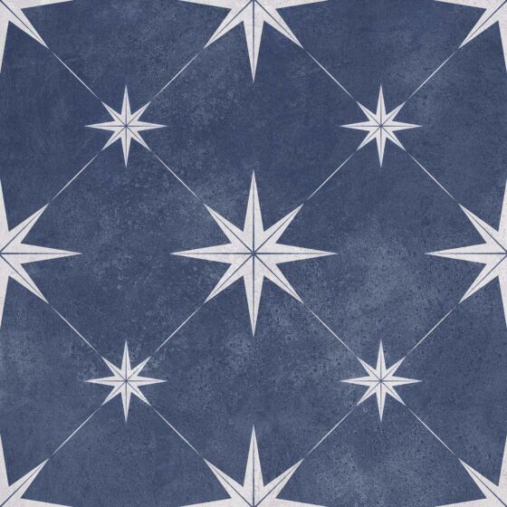 Jose Patterned Matt Blue / Grey 335x335