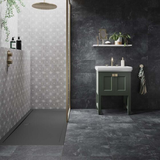 Jose Patterned Matt Blue / Grey 335x335